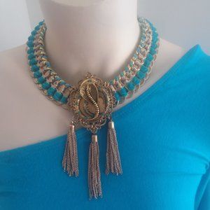 Snake statement handmade recycled necklace choker OOAK